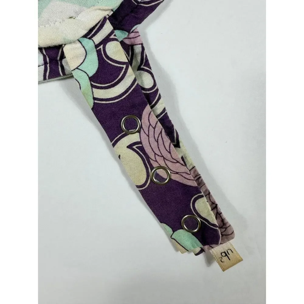 Urban Baby Bonnets Reversible Floral Bonnet Purple Mint est Small 6-12 Months